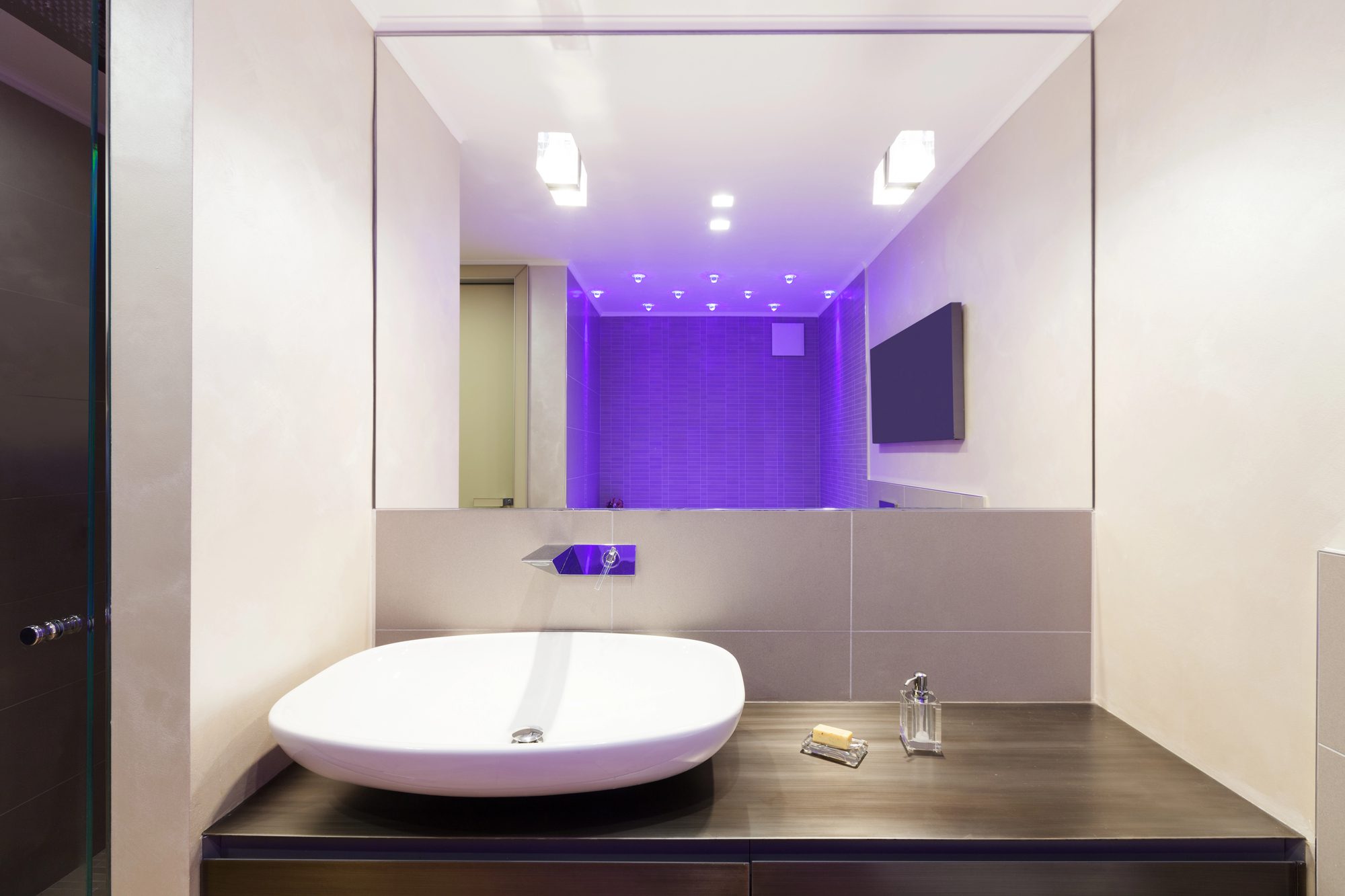 Bathroom with Mood Lighting in Shower