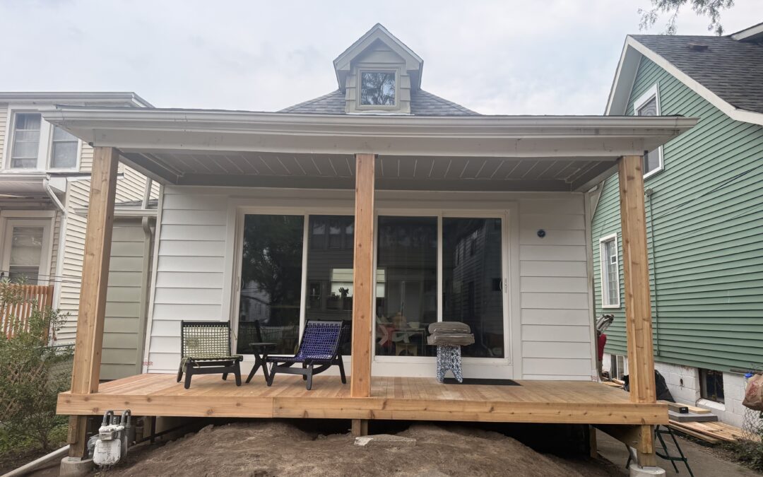 Grosse Pointe Park Exterior Renovation – Wood Porch, Aluminum Siding and CertainTeed Roofing